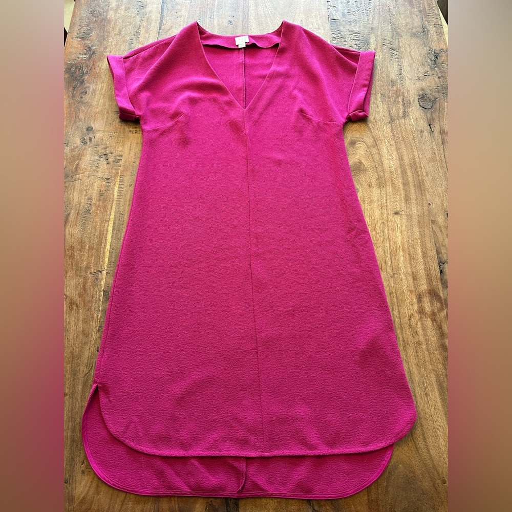 A New Day fuchsia dress, super cute to wear with a belt!